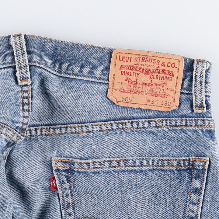 Levi's 505 REGULAR FIT tapered denim pants for men, size w34 cotton Blue type light blue Vintage Second Hand
