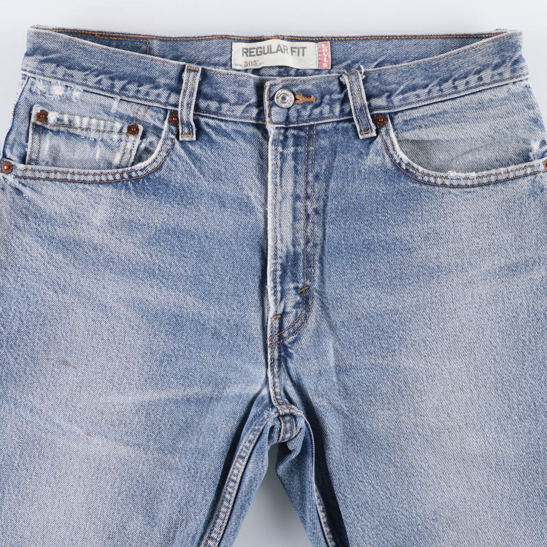Levi's 505 REGULAR FIT tapered denim pants for men, size w34 cotton Blue type light blue Vintage Second Hand