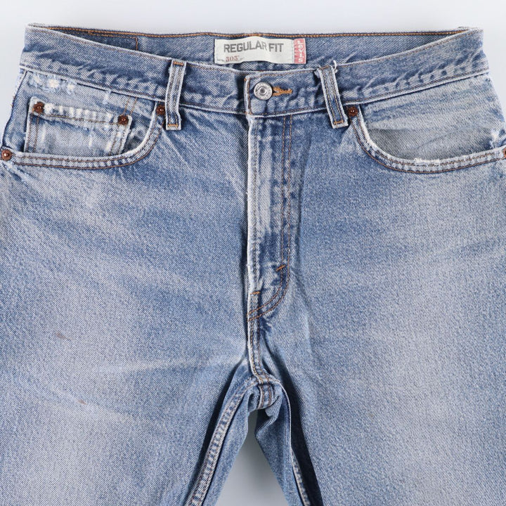 Levi's 505 REGULAR FIT tapered denim pants for men, size w34 cotton Blue type light blue Vintage Second Hand