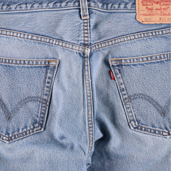 Levi's 505 REGULAR FIT tapered denim pants for men, size w34 cotton Blue type light blue Vintage Second Hand