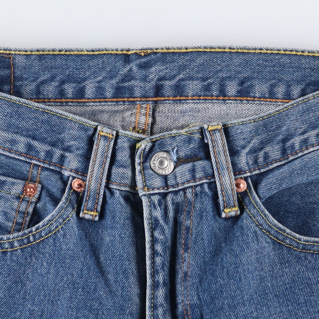 Levi's 505 tapered denim pants for men, equivalent to w32 cotton blue type Vintage Second Hand
