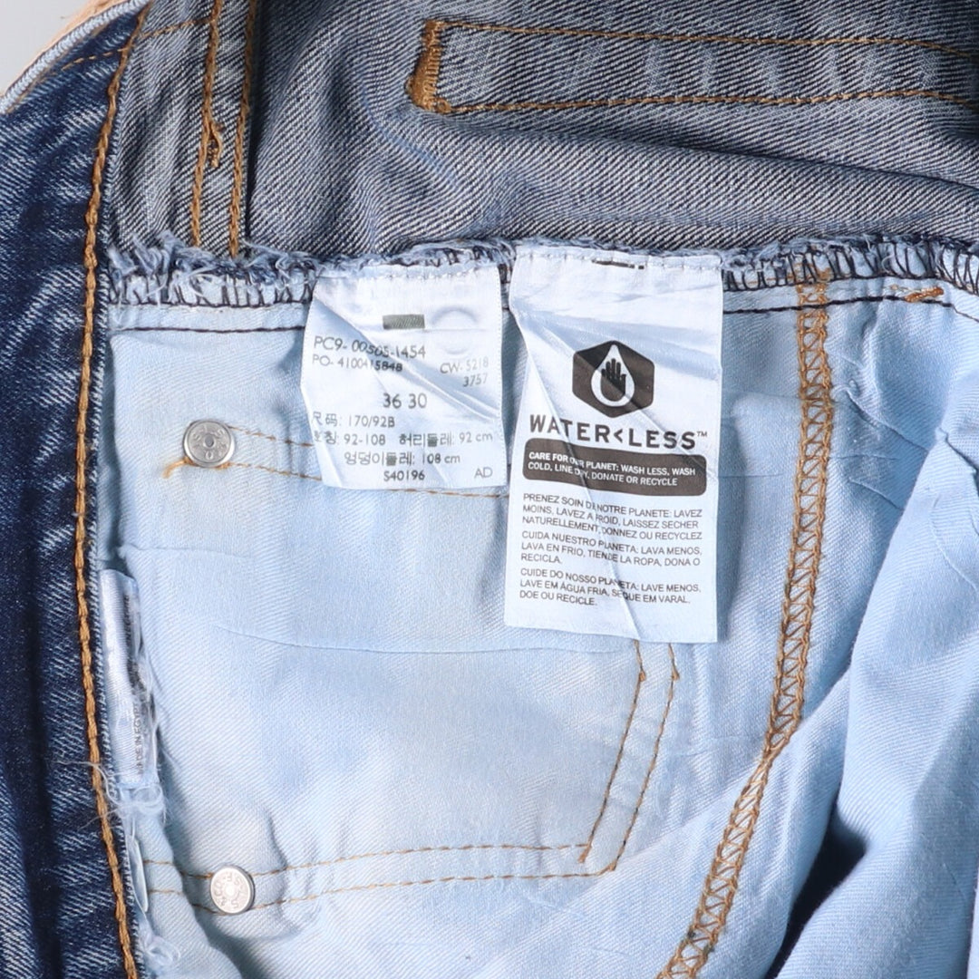 Levi's 505 tapered denim pants for men, size w38 unclear blue type Vintage Second Hand