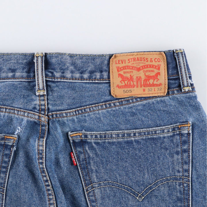 Levi's 505 tapered denim pants for men, equivalent to w35 cotton blue type Vintage Second Hand