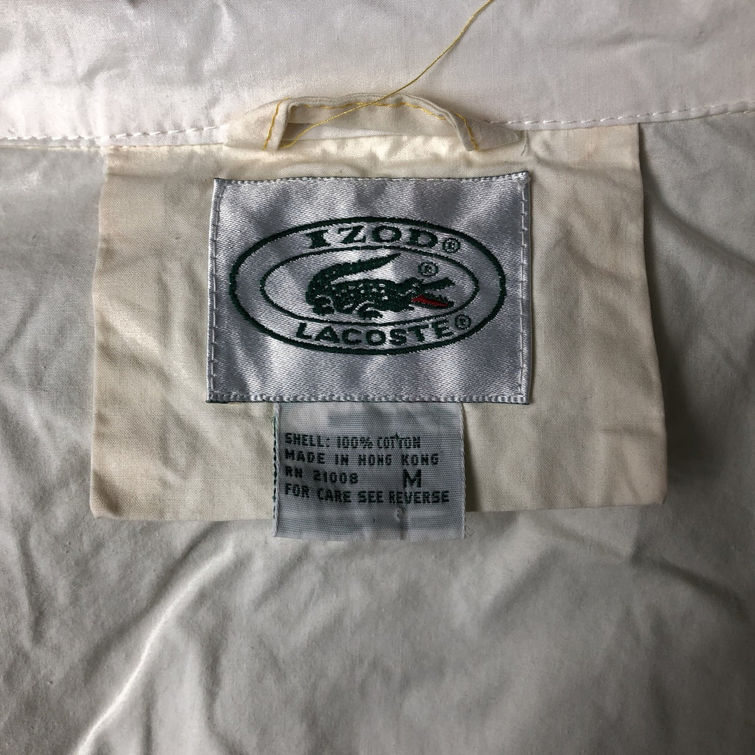 Vintage 1980'S Lacoste IZOD cotton jacket, size M, men's cotton ivory Vintage Second Hand