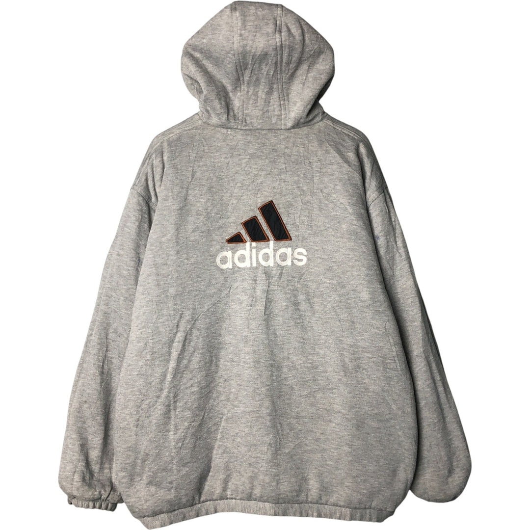 Vintage 90'S adidas reversible padded puffer jacket with back logo, size XL, men's Nylon black type Vintage Second Hand
