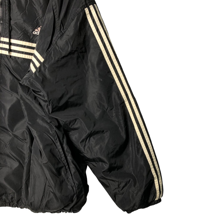 Vintage 90'S adidas reversible padded puffer jacket with back logo, size XL, men's Nylon black type Vintage Second Hand