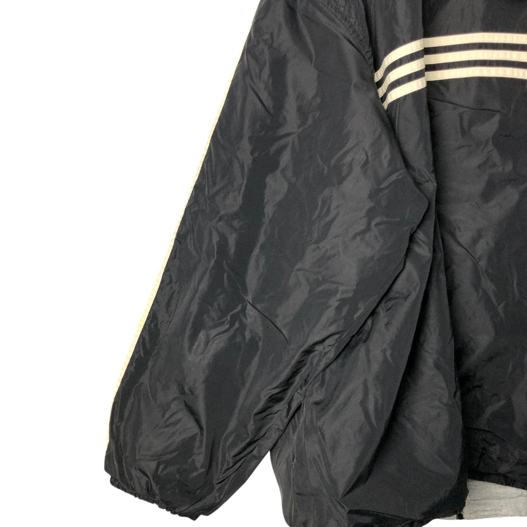 Vintage 90'S adidas reversible padded puffer jacket with back logo, size XL, men's Nylon black type Vintage Second Hand