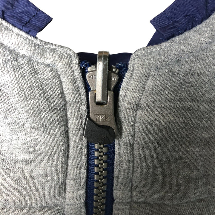 Vintage 90'S adidas reversible back logo padded hoodie/puffer jacket, size L, men's Nylon navy blue type Vintage Second Hand