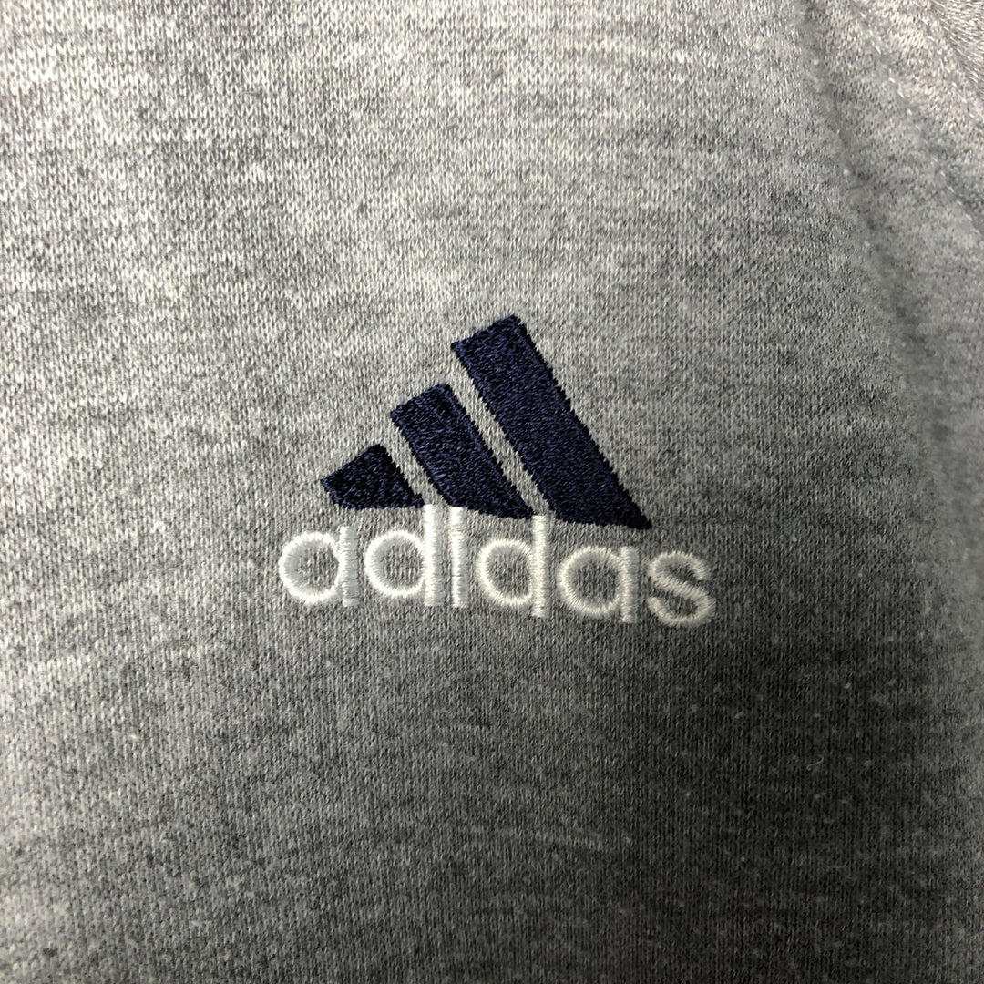 Vintage 90'S adidas reversible back logo padded hoodie/puffer jacket, size L, men's Nylon navy blue type Vintage Second Hand