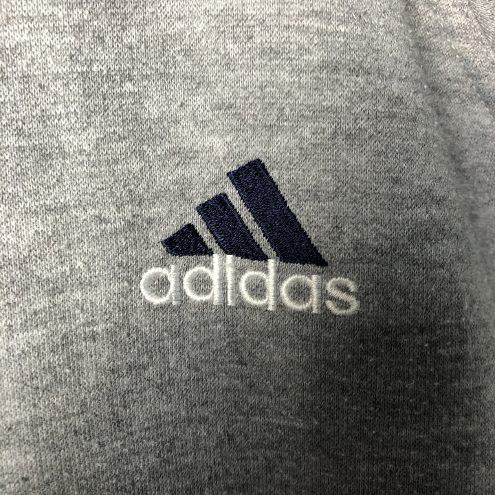 Vintage 90'S adidas reversible back logo padded hoodie/puffer jacket, size L, men's Nylon navy blue type Vintage Second Hand
