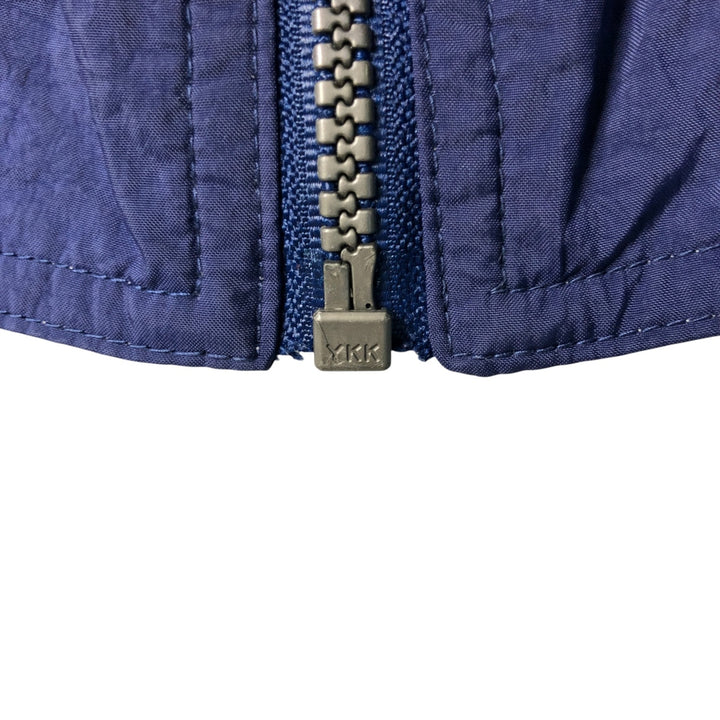 Vintage 90'S adidas reversible back logo padded hoodie/puffer jacket, size L, men's Nylon navy blue type Vintage Second Hand