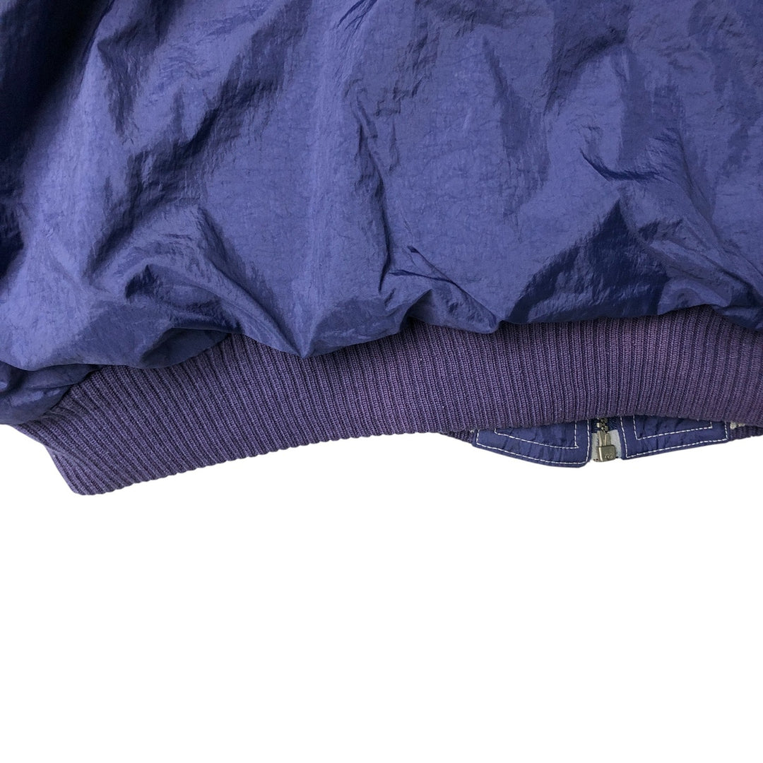 Vintage 90'S adidas reversible back logo padded hoodie/puffer jacket, size L, men's Nylon navy blue type Vintage Second Hand