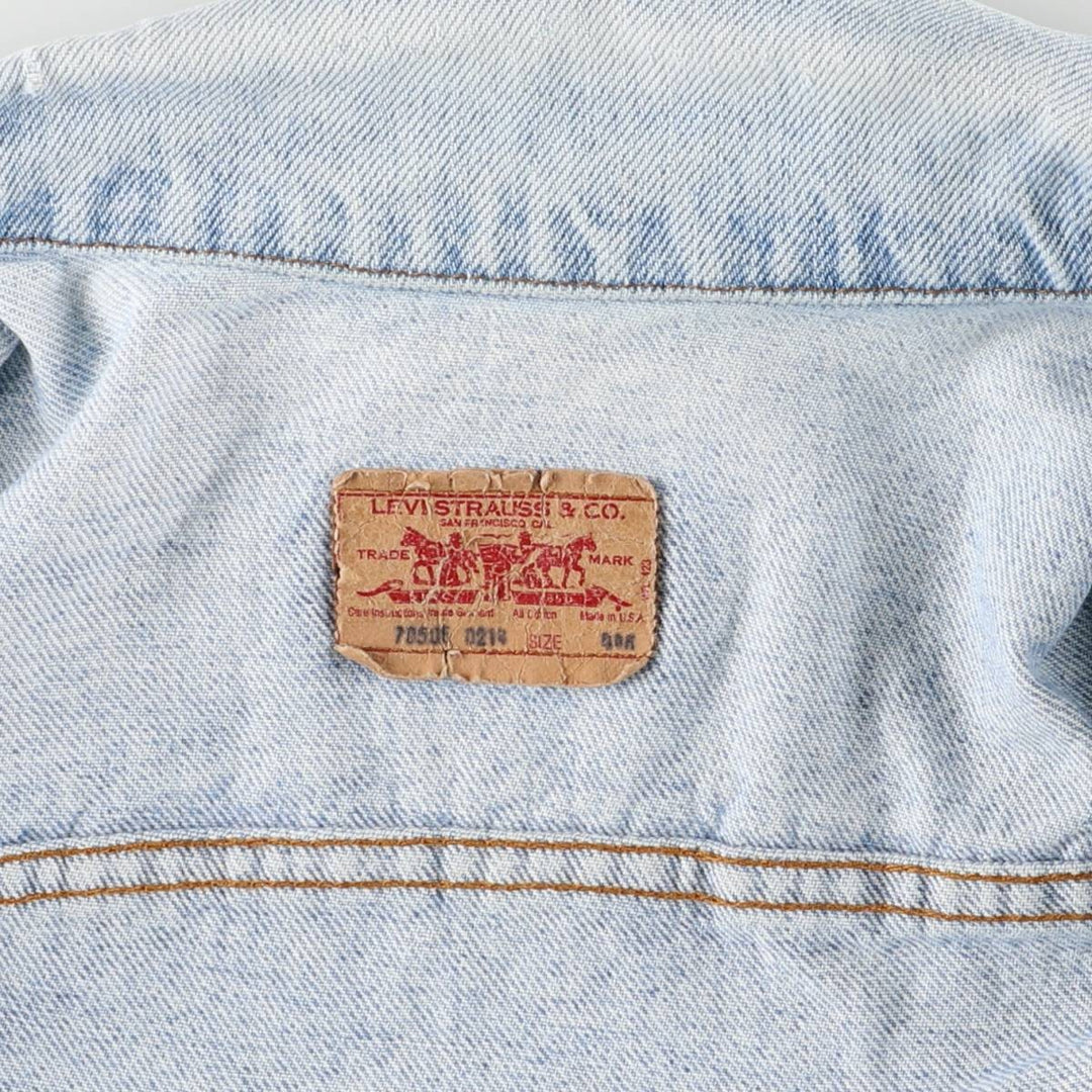 90'S Levi's 70506-0214 denim jacket, denim jacket, made in USA, men's size M, vintage cotton blue type Vintage Second Hand