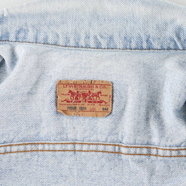 90'S Levi's 70506-0214 denim jacket, denim jacket, made in USA, men's size M, vintage cotton blue type Vintage Second Hand