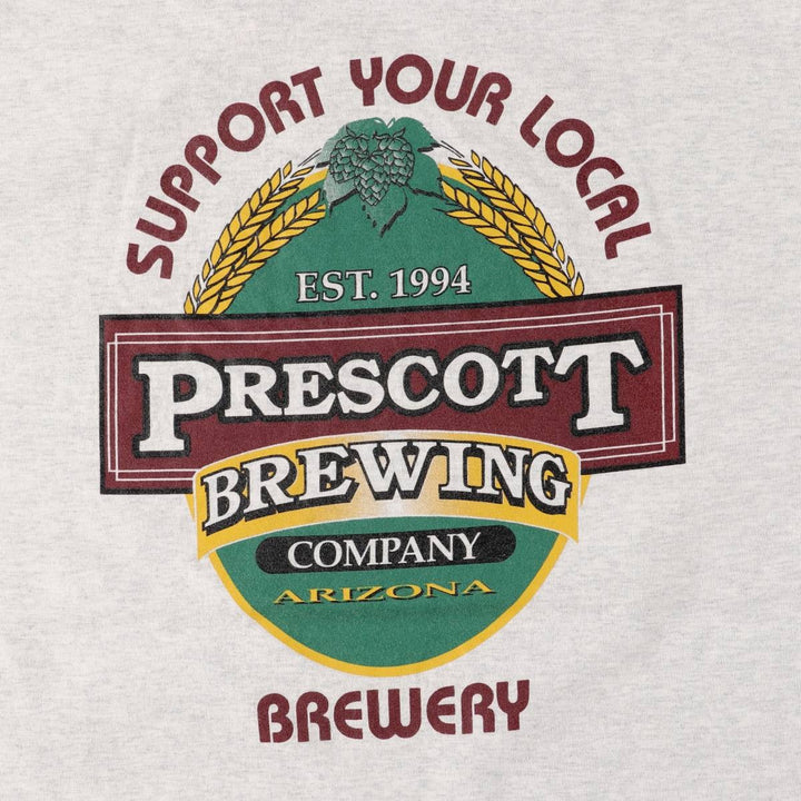 Fruit of the Loom Prescott Brewing Company Advertising T-Shirt, Men's XL OTHER FIBER pale white type Vintage Second Hand