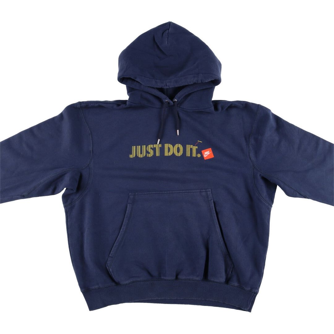 00'S Nike Sweat Pullover Hoodie Men's XL Size cotton navy blue type Vintage Second Hand