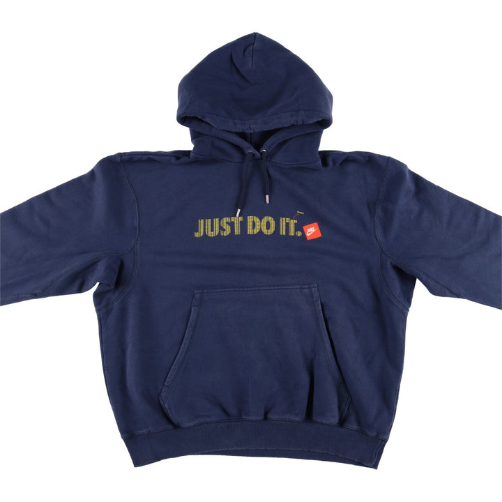 00'S Nike Sweat Pullover Hoodie Men's XL Size cotton navy blue type Vintage Second Hand