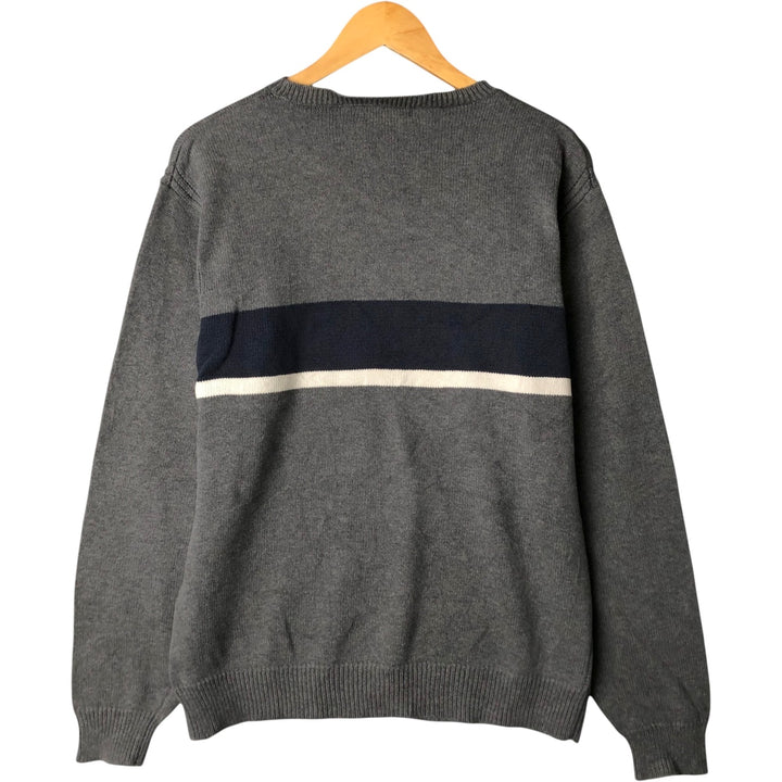 2000'S Nautica Cotton Knit Sweater, Men's Size L cotton gray type Vintage Second Hand
