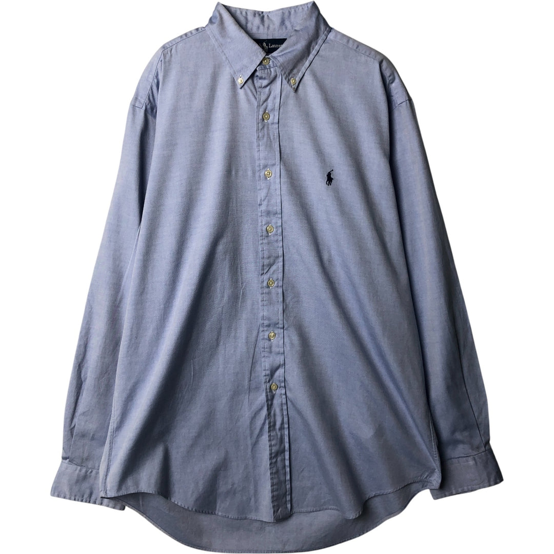 Ralph Lauren YARMOUTH long sleeve button down shirt, men's size L cotton Blue type light blue Vintage Second Hand