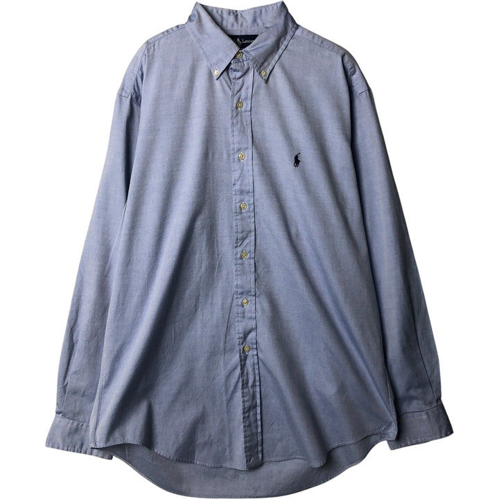 Ralph Lauren YARMOUTH long sleeve button down shirt, men's size L cotton Blue type light blue Vintage Second Hand