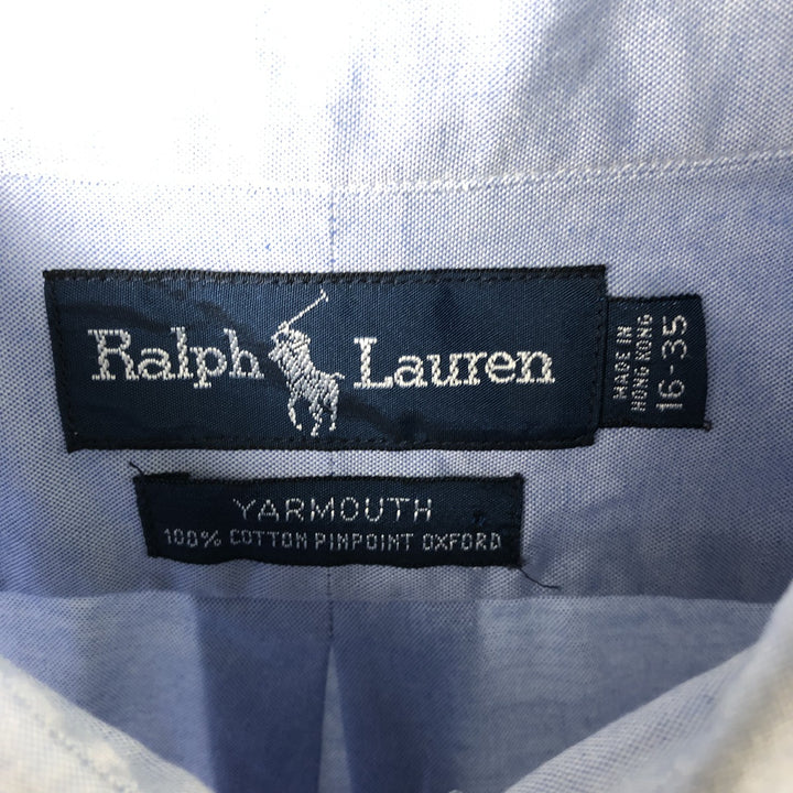 Ralph Lauren YARMOUTH long sleeve button down shirt, men's size L cotton Blue type light blue Vintage Second Hand