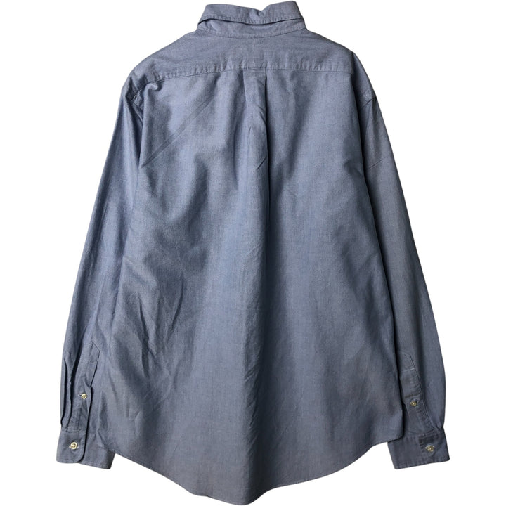 Ralph Lauren CUSTOM FIT long sleeve button down shirt, men's size L cotton blue type Vintage Second Hand
