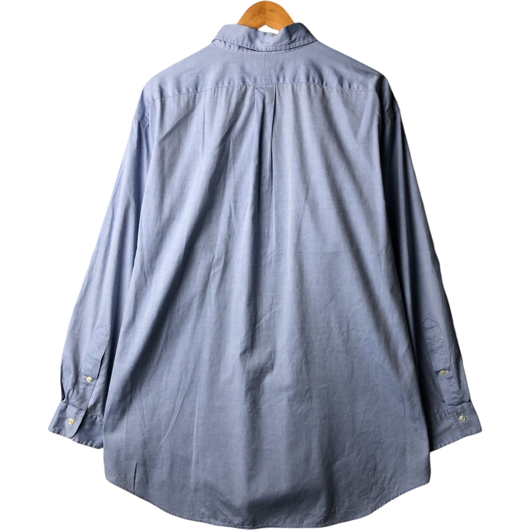 Ralph Lauren YARMOUTH long sleeve button down shirt, men's XL size cotton Blue type light blue Vintage Second Hand