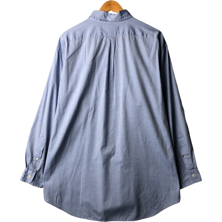Ralph Lauren YARMOUTH long sleeve button down shirt, men's XL size cotton Blue type light blue Vintage Second Hand