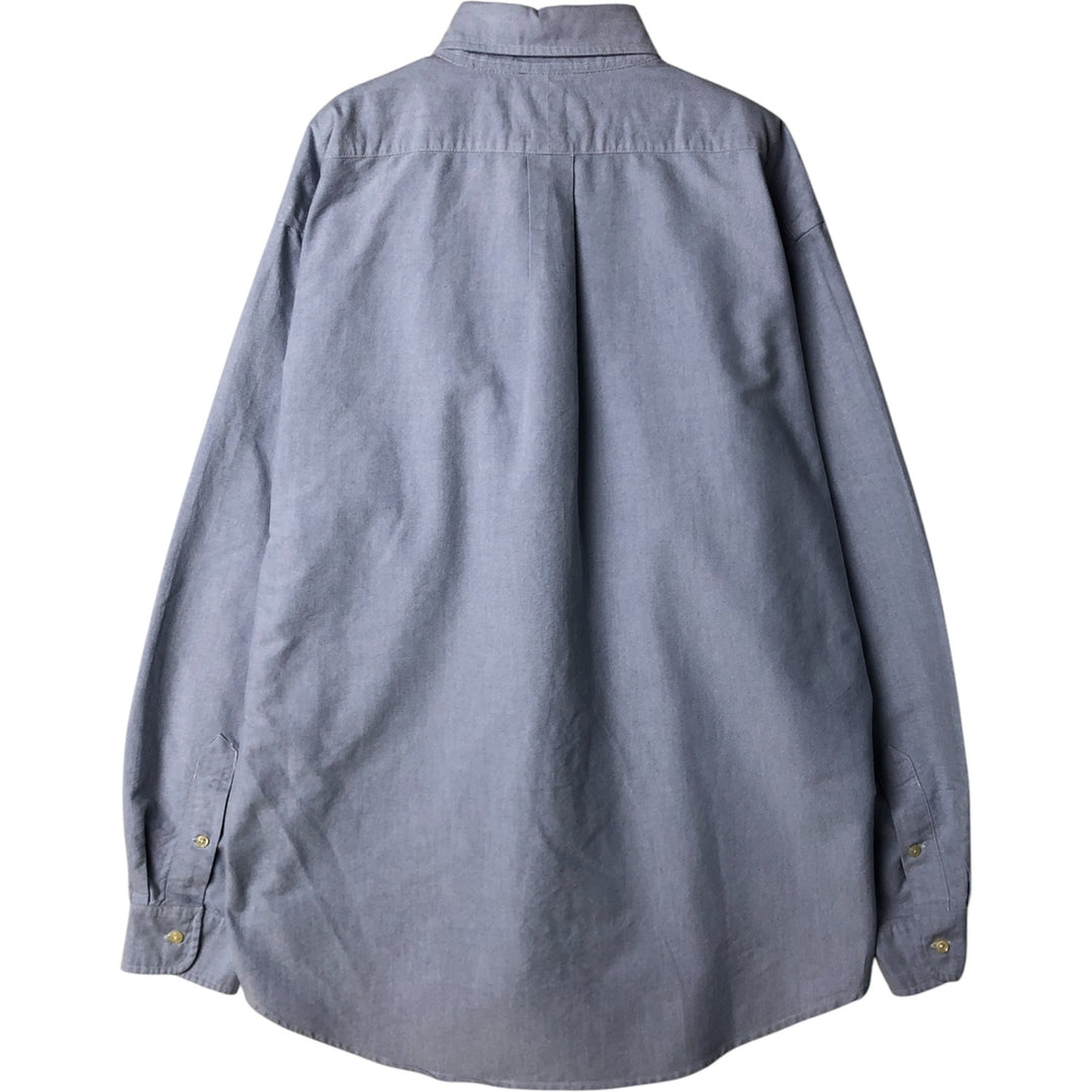 Ralph Lauren YARMOUTH long sleeve button down shirt, men's XL size cotton Blue type light blue Vintage Second Hand