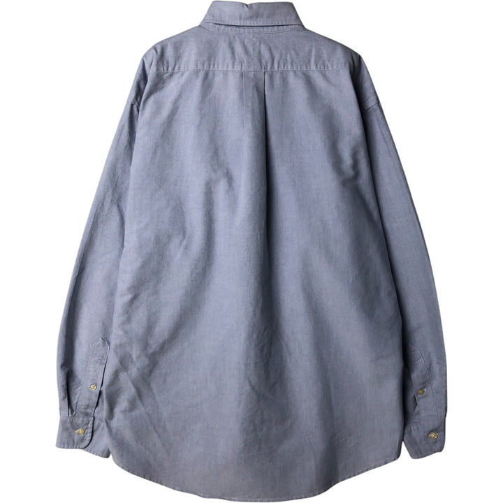 Ralph Lauren YARMOUTH long sleeve button down shirt, men's XL size cotton Blue type light blue Vintage Second Hand