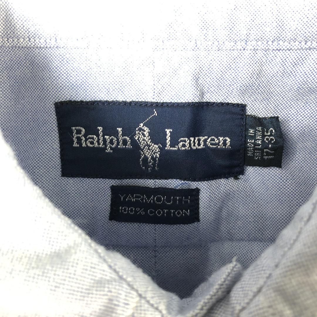 Ralph Lauren YARMOUTH long sleeve button down shirt, men's XL size cotton Blue type light blue Vintage Second Hand