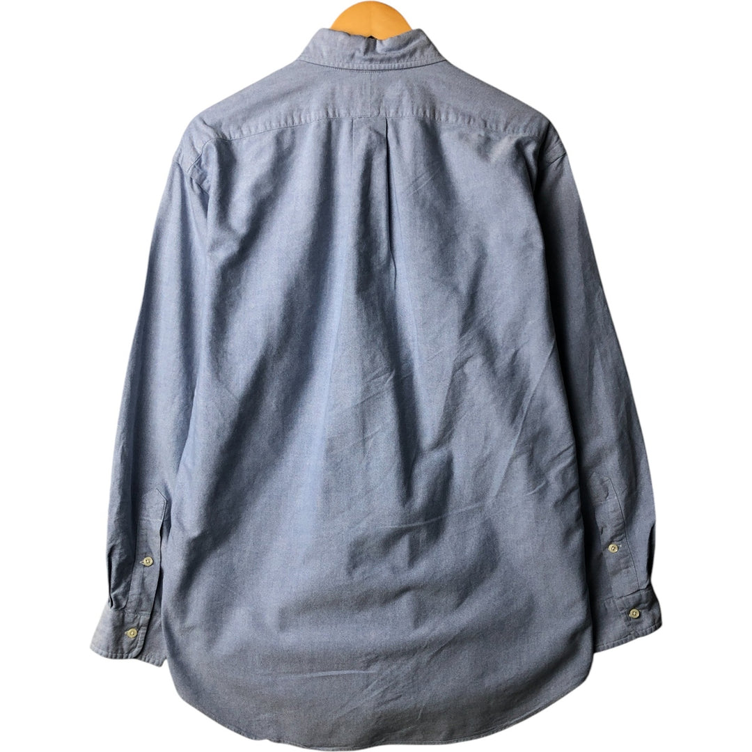 Ralph Lauren long sleeve button down shirt, men's size M cotton Blue type light blue Vintage Second Hand