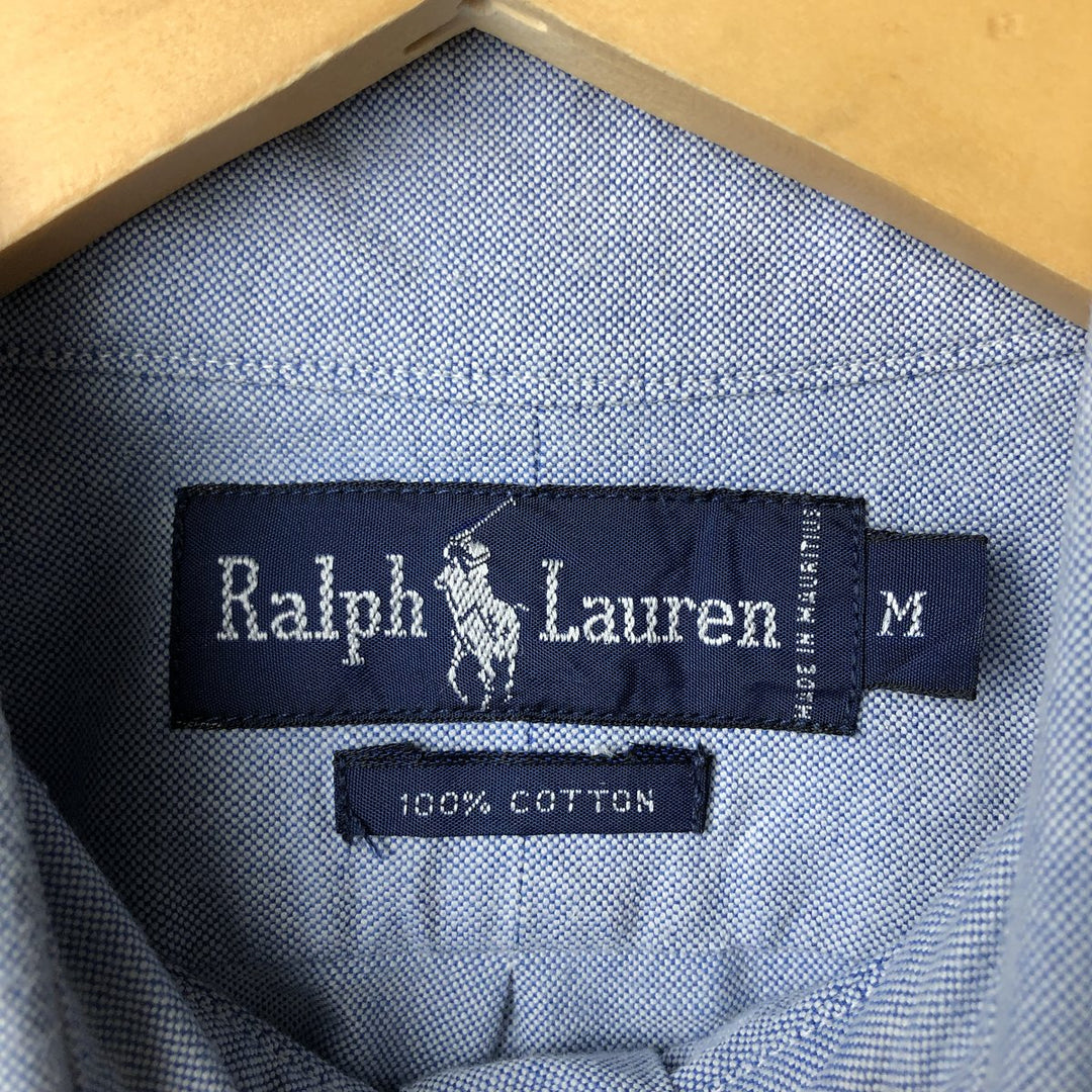 Ralph Lauren long sleeve button down shirt, men's size M cotton Blue type light blue Vintage Second Hand