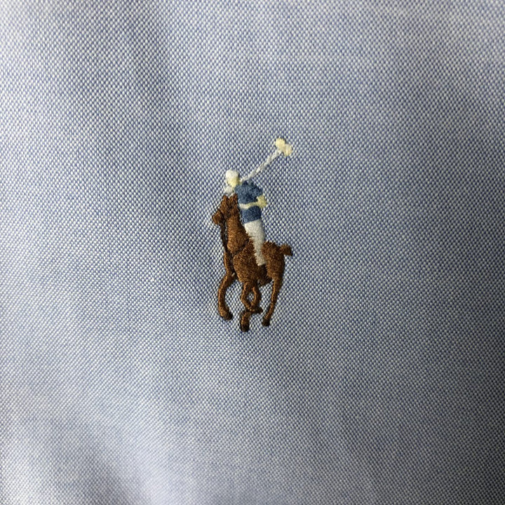 Ralph Lauren YARMOUTH long sleeve button down shirt, men's size M cotton Blue type light blue Vintage Second Hand