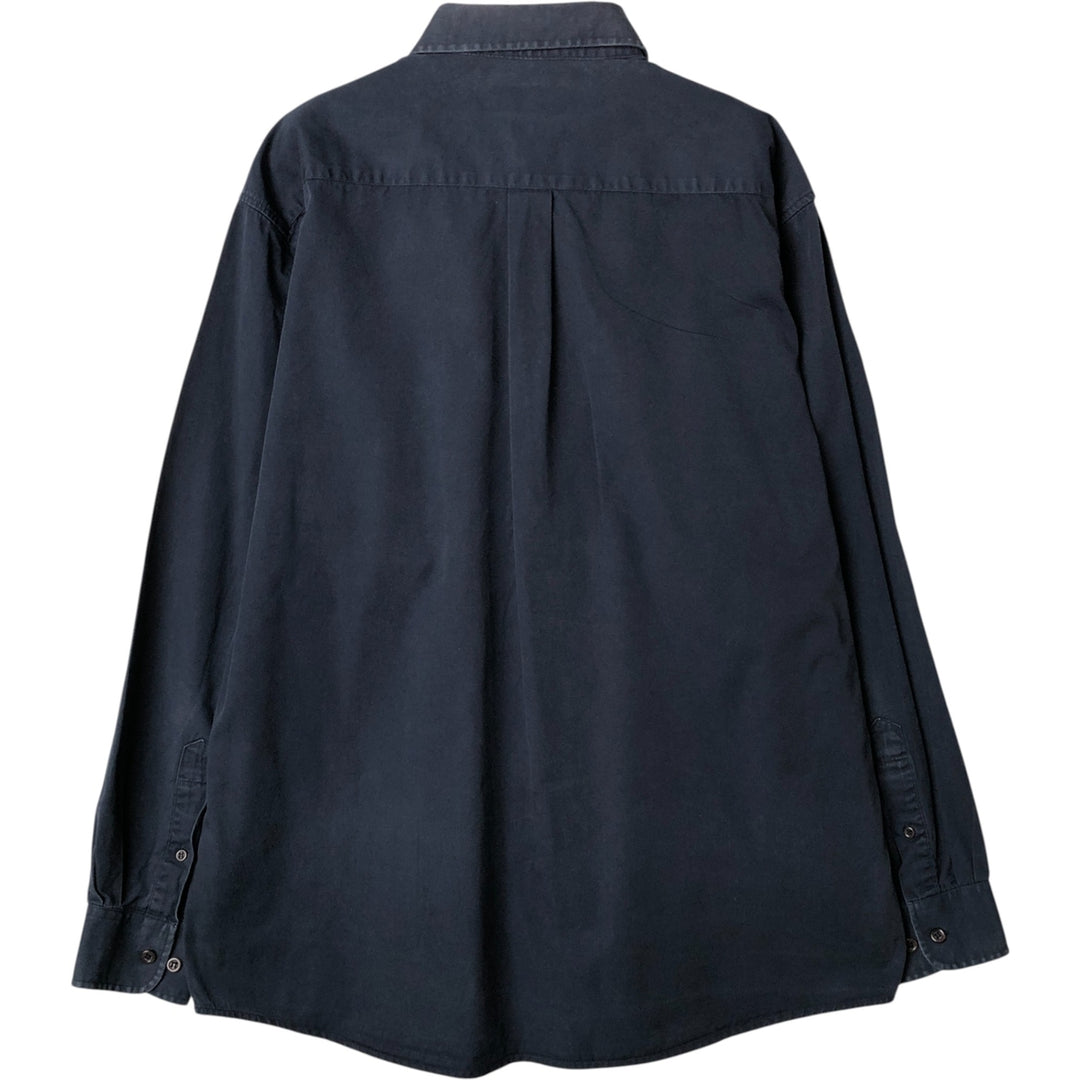 Ralph Lauren long-sleeved hidden button-down shirt, men's size XL cotton navy blue type Vintage Second Hand