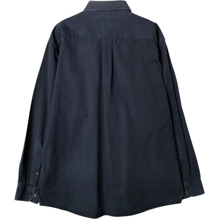 Ralph Lauren long-sleeved hidden button-down shirt, men's size XL cotton navy blue type Vintage Second Hand