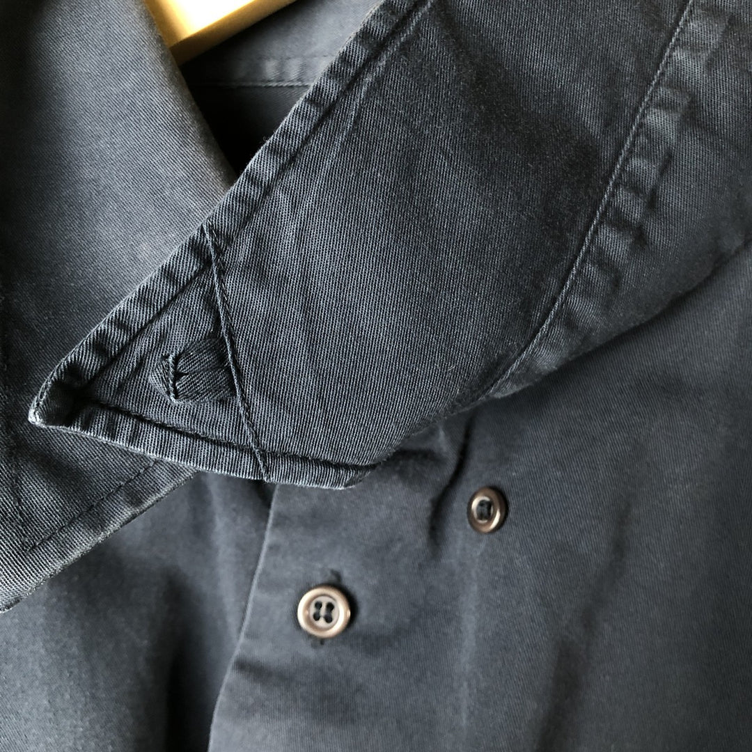 Ralph Lauren long-sleeved hidden button-down shirt, men's size XL cotton navy blue type Vintage Second Hand