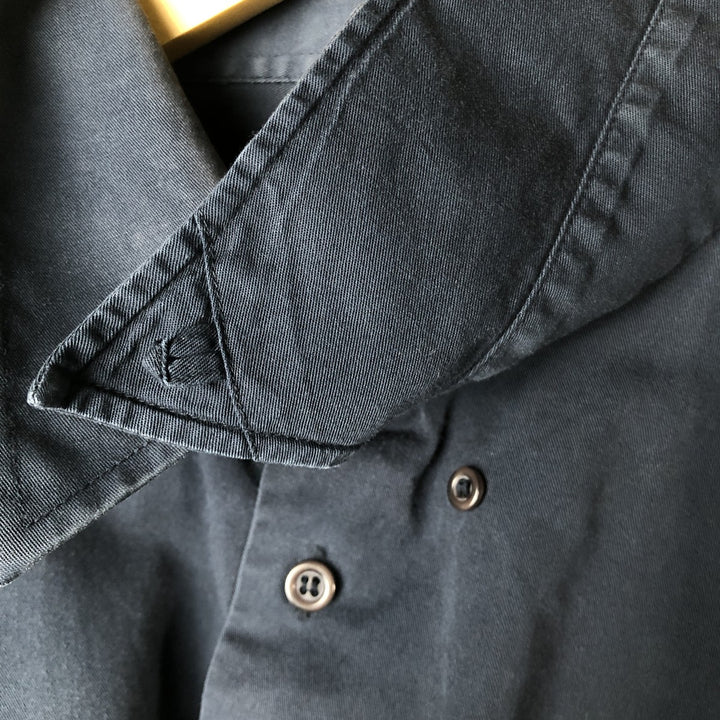 Ralph Lauren long-sleeved hidden button-down shirt, men's size XL cotton navy blue type Vintage Second Hand