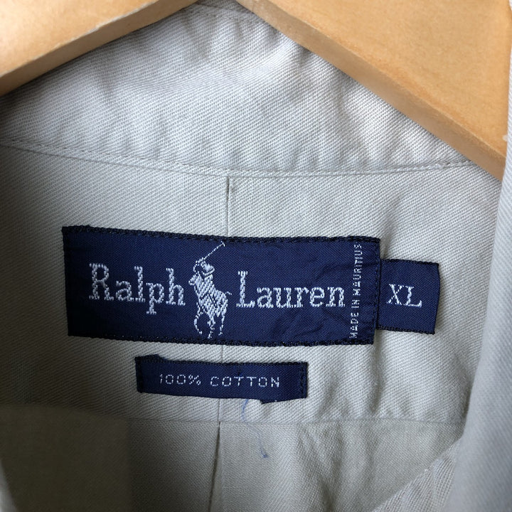 Ralph Lauren long sleeve button down shirt, men's XL size cotton Beige type Vintage Second Hand