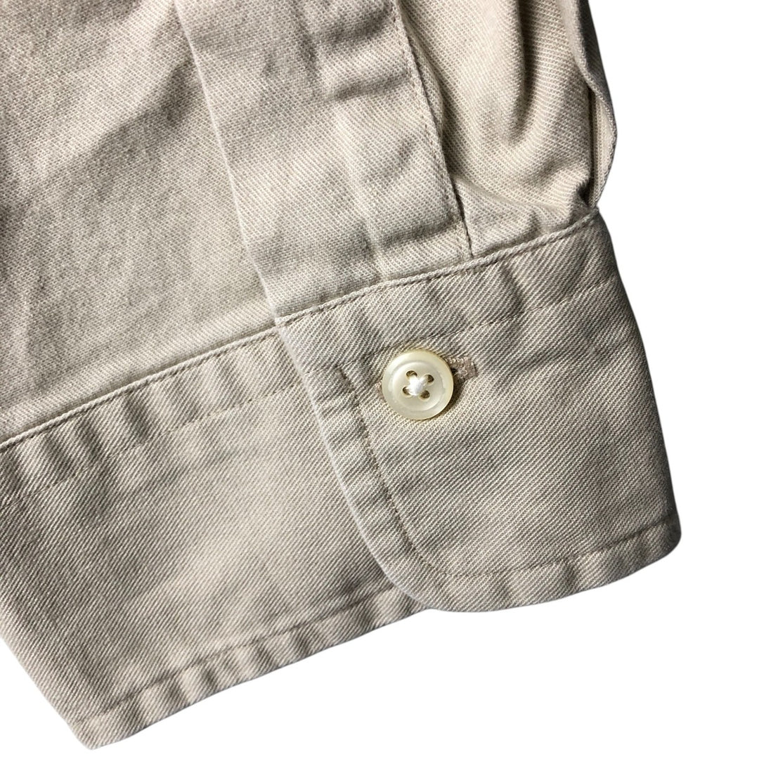 Ralph Lauren long sleeve button down shirt, men's XL size cotton Beige type Vintage Second Hand