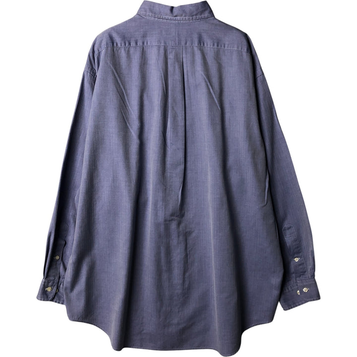 Ralph Lauren YARMOUTH Herringbone Long Sleeve Button Down Shirt Men's XL cotton blue type Vintage Second Hand