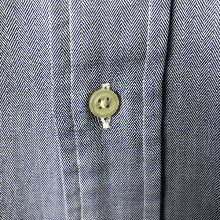 Ralph Lauren YARMOUTH Herringbone Long Sleeve Button Down Shirt Men's XL cotton blue type Vintage Second Hand