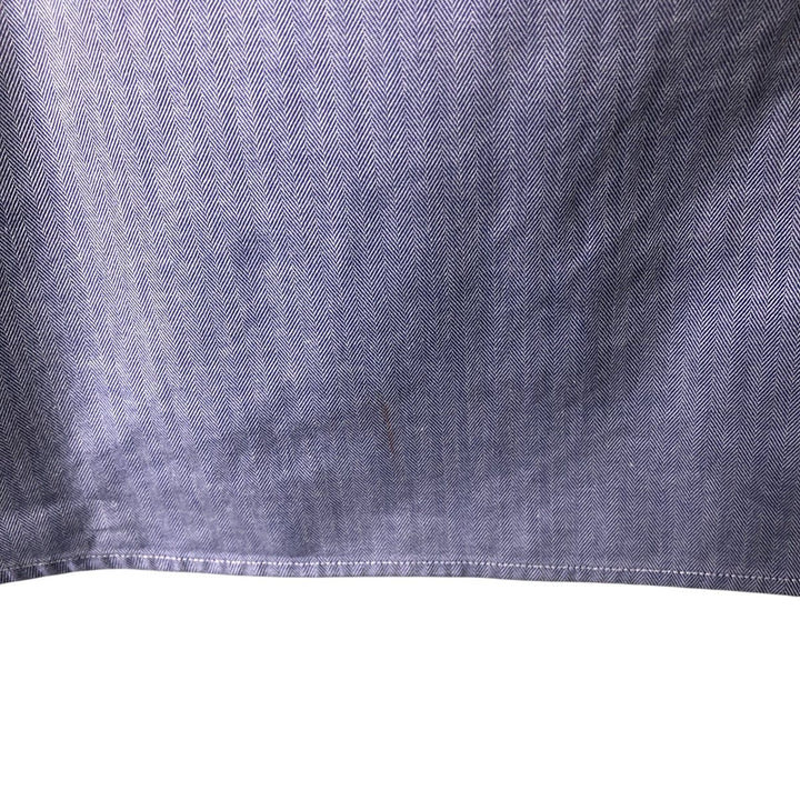 Ralph Lauren YARMOUTH Herringbone Long Sleeve Button Down Shirt Men's XL cotton blue type Vintage Second Hand