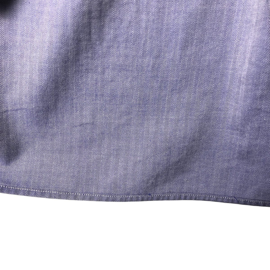 Ralph Lauren YARMOUTH Herringbone Long Sleeve Button Down Shirt Men's XL cotton blue type Vintage Second Hand