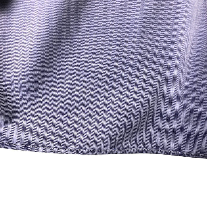 Ralph Lauren YARMOUTH Herringbone Long Sleeve Button Down Shirt Men's XL cotton blue type Vintage Second Hand