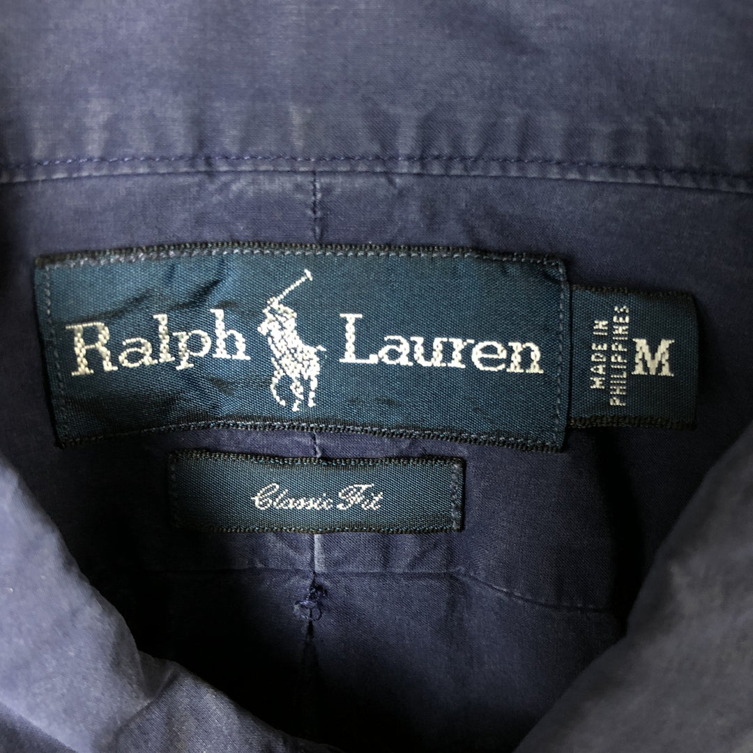 Ralph Lauren Classic Fit Long Sleeve Button Down Shirt Men's M cotton navy blue type Vintage Second Hand