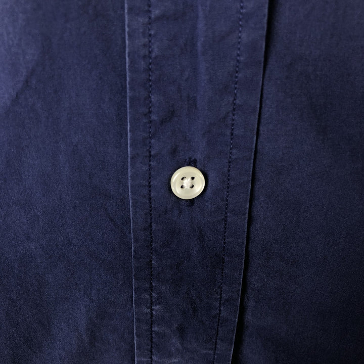 Ralph Lauren Classic Fit Long Sleeve Button Down Shirt Men's M cotton navy blue type Vintage Second Hand