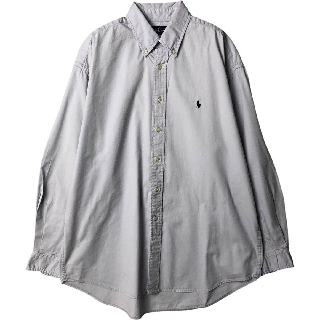 Ralph Lauren BLAKE long sleeve button down shirt, men's XL size cotton Blue type light blue Vintage Second Hand