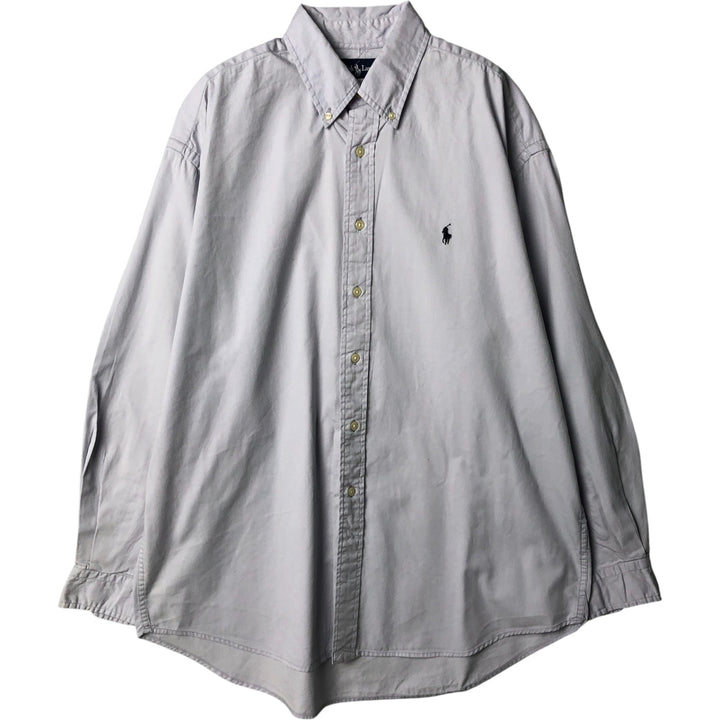 Ralph Lauren BLAKE long sleeve button down shirt, men's XL size cotton Blue type light blue Vintage Second Hand