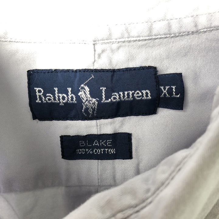 Ralph Lauren BLAKE long sleeve button down shirt, men's XL size cotton Blue type light blue Vintage Second Hand